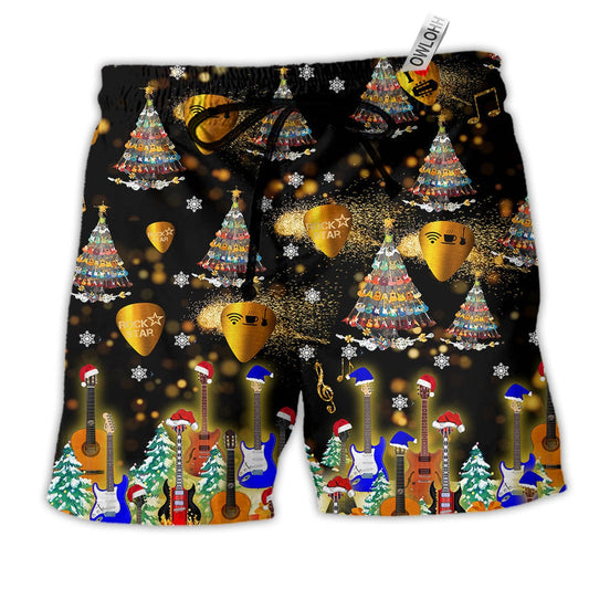 Beach Short / Adults / S Christmas Yes I Speak Guitar - Beach Short Reefox - Owls Matrix LTD