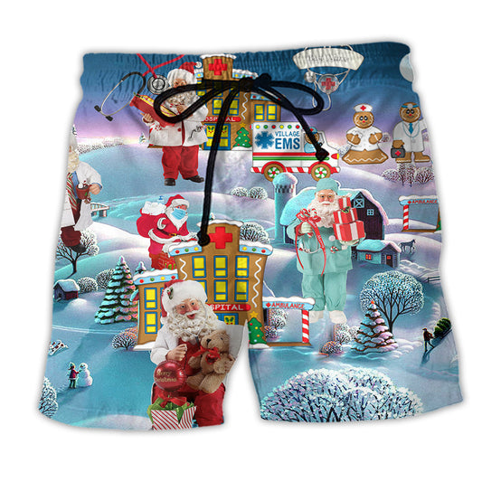 Beach Short / Adults / S Christmas You're Hero Doctor Nurse Santa Health Care - Beach Short Reefox - Owls Matrix LTD