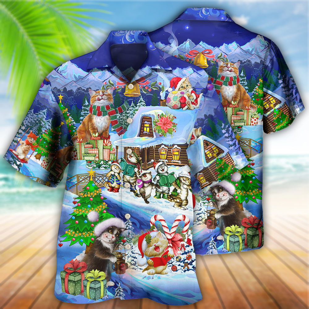 Christmas Cat Santa Love Gift - Hawaiian Shirt - Reefox