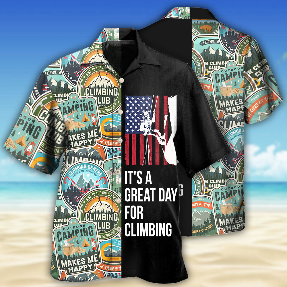 Climbing It's A Great Day For Cool Climbing - Hawaiian Shirt - Reefox