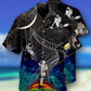 Astronaut Galaxy Climbing To The Moon - Hawaiian Shirt - Reefox