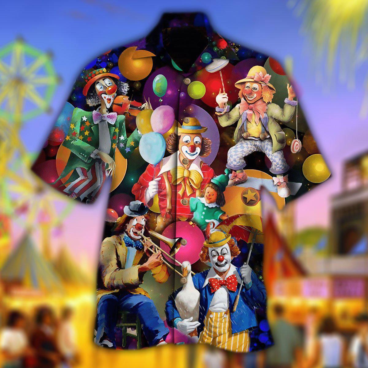 Clown Funny Happy Love Life - Hawaiian Shirt - Reefox