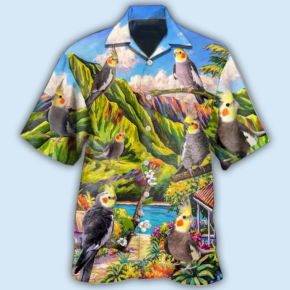 Parrot Cockatiel Beautiful Landscape - Hawaiian Shirt - Reefox
