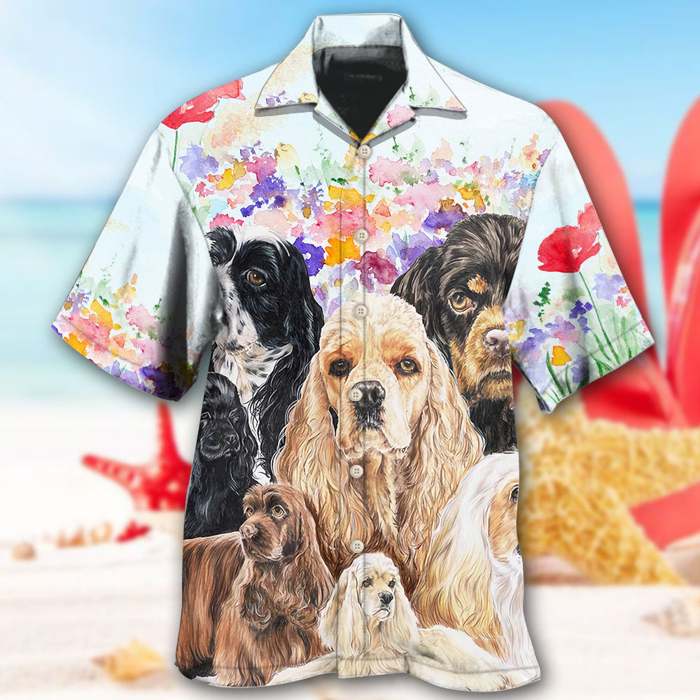 Cocker Spaniel Dog And Flowers Lover - Hawaiian Shirt - Reefox
