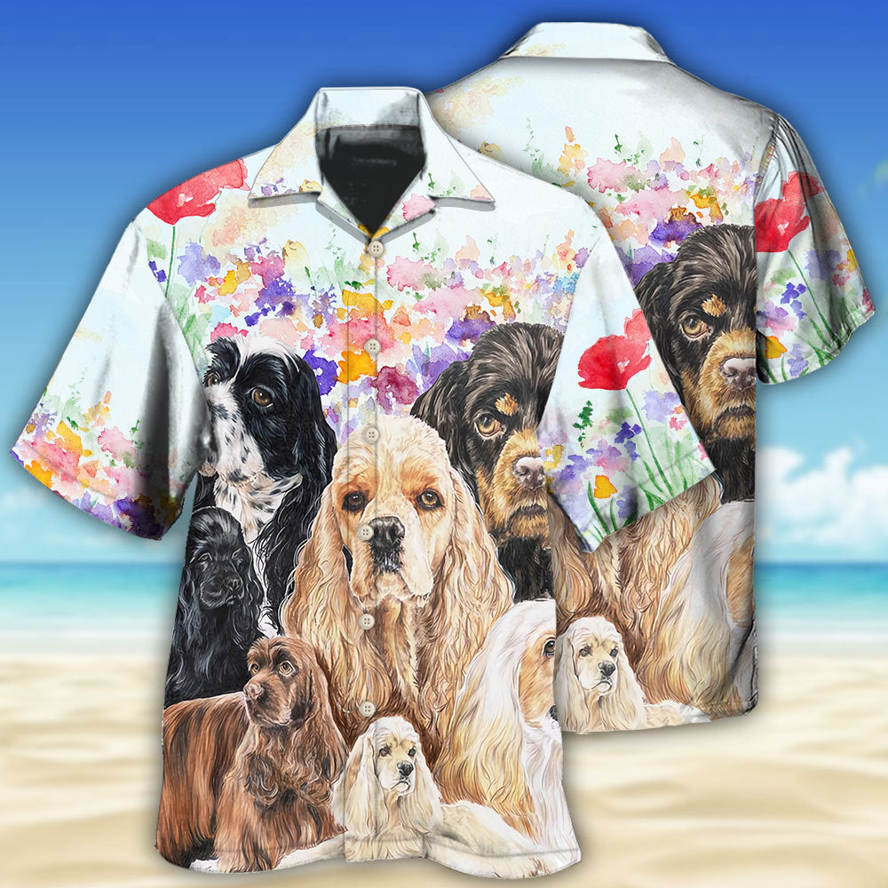 Cocker Spaniel Dog And Flowers Lover - Hawaiian Shirt - Reefox