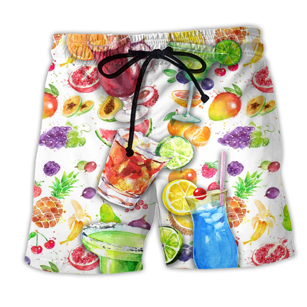 Beach Short / Adults / S Cocktail Margarita Colorful Summer - Beach Short Reefox - Owls Matrix LTD