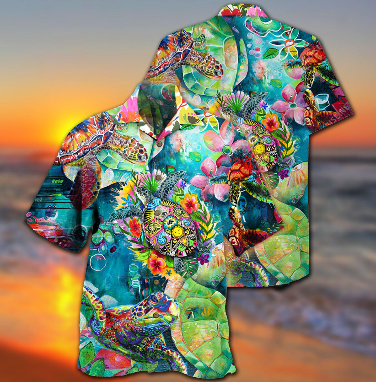 Turtle Colorful Love Sea - Hawaiian Shirt - Reefox