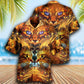 Cat Cool Flaming Cat - Hawaiian Shirt - Reefox