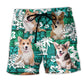 Beach Short / Adults / S Corgi Lover Green Tropical Life - Beach Short Reefox - Owls Matrix LTD
