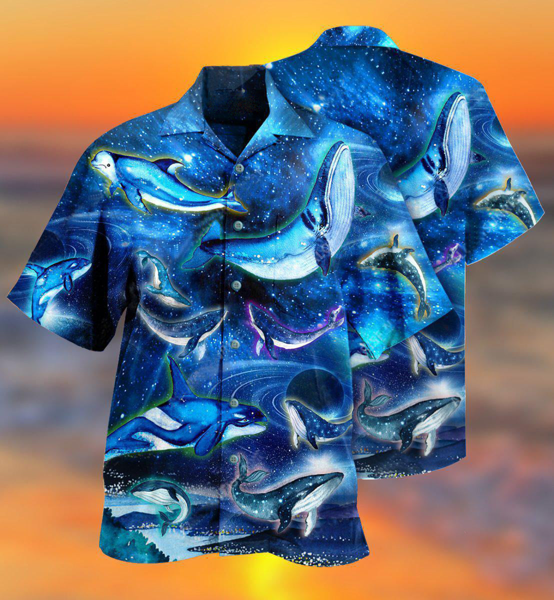 Whale In Fantasy Space - Hawaiian Shirt - Reefox