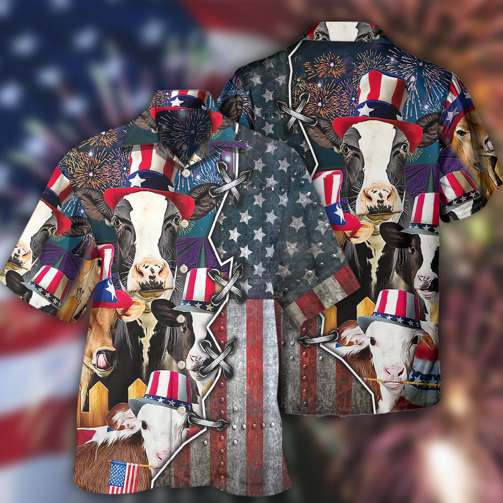 Cow Independence Day - Hawaiian Shirt - Reefox