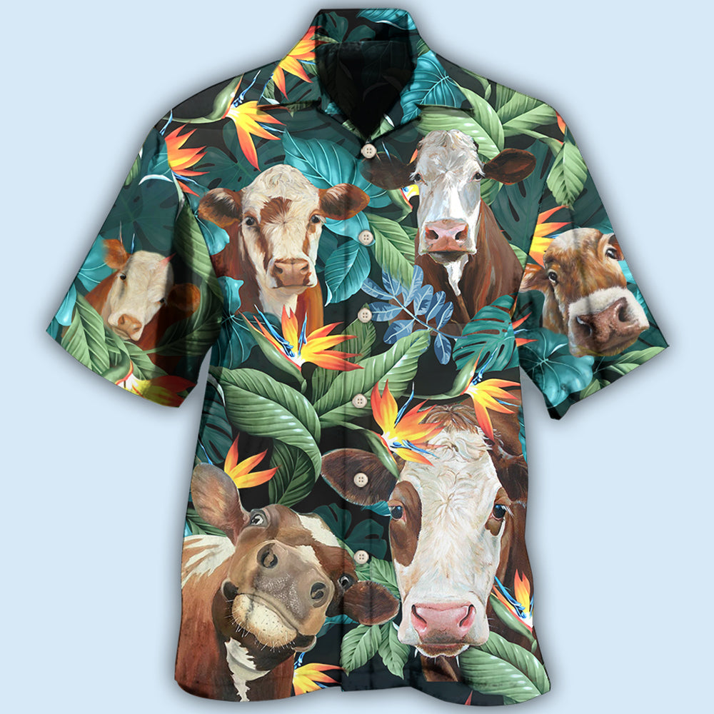 Cow Funny Tropical Style - Hawaiian Shirt - Reefox