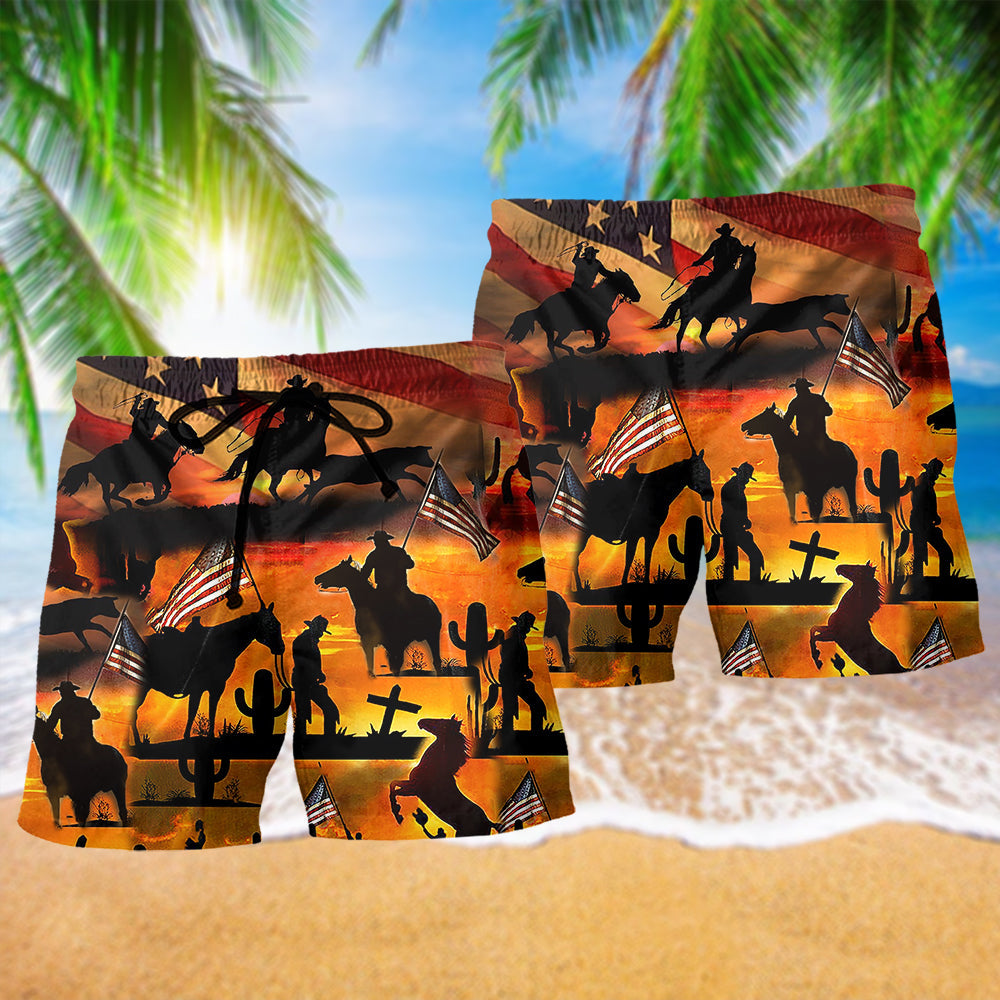 Cowboy America Cowboy Sunset - Beach Short Reefox - Owls Matrix LTD