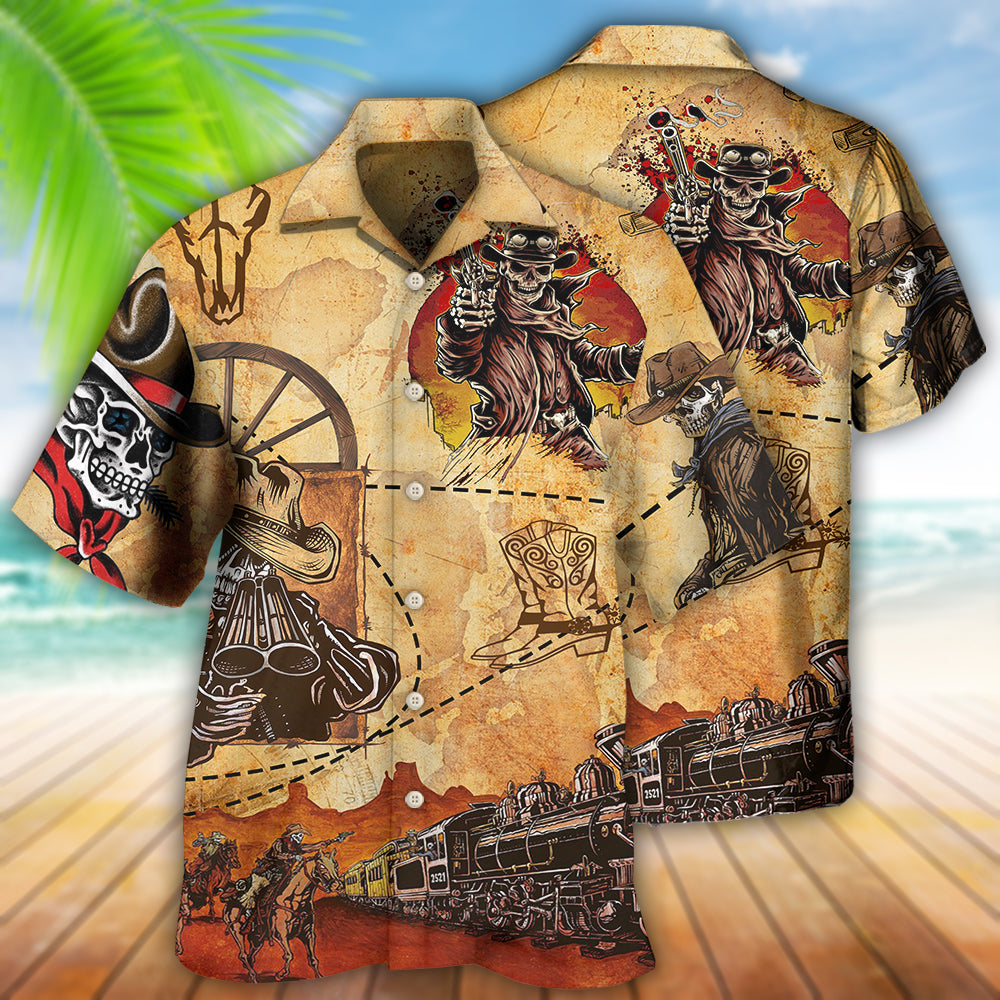 Cowboy Skull Love Cool Vintage - Hawaiian Shirt - Reefox
