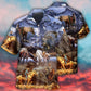 Cowboy Snow Mountain At Sunset - Hawaiian Shirt - Reefox