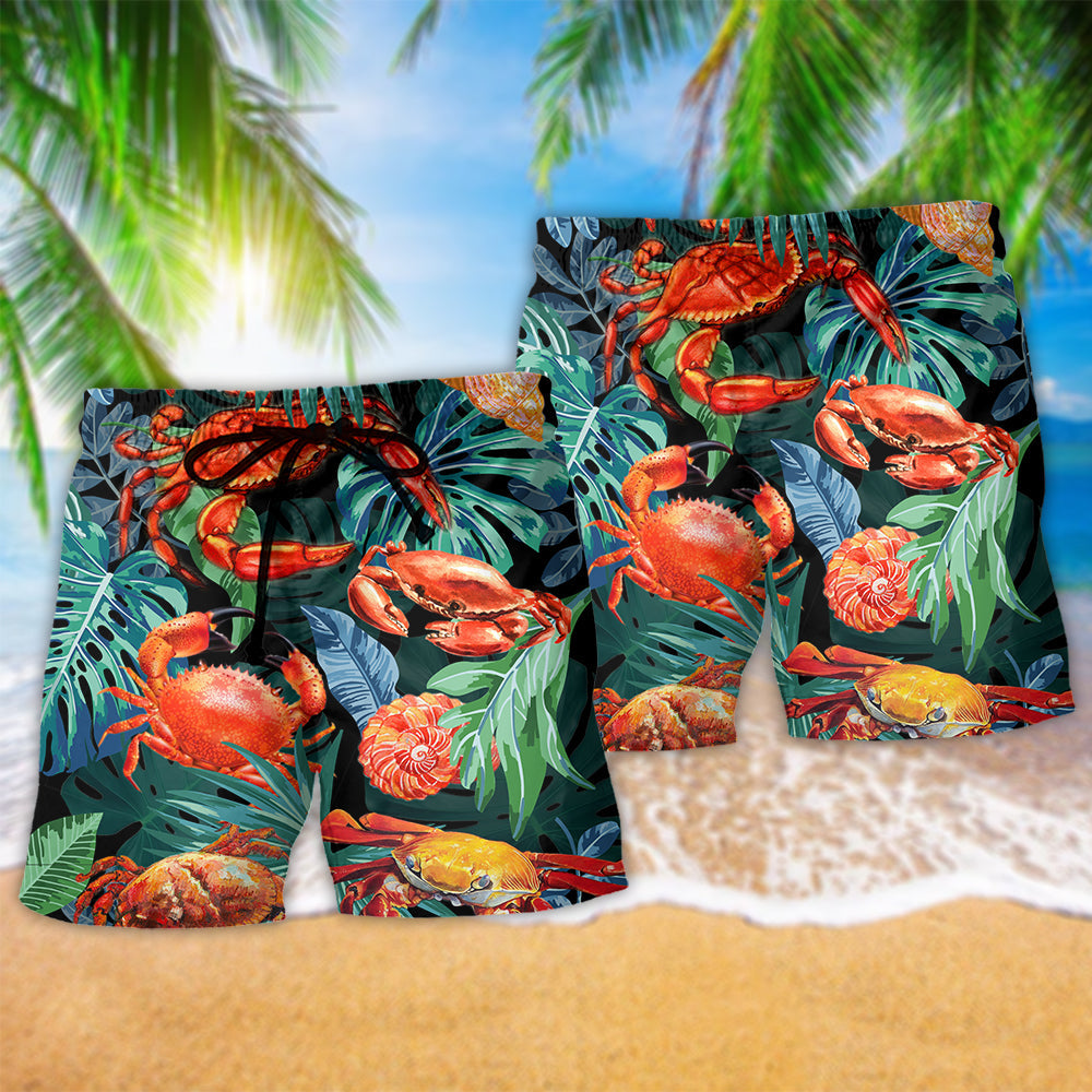 Crab Tropical Leaf Cool Style - Beach Short Reefox - Owls Matrix LTD