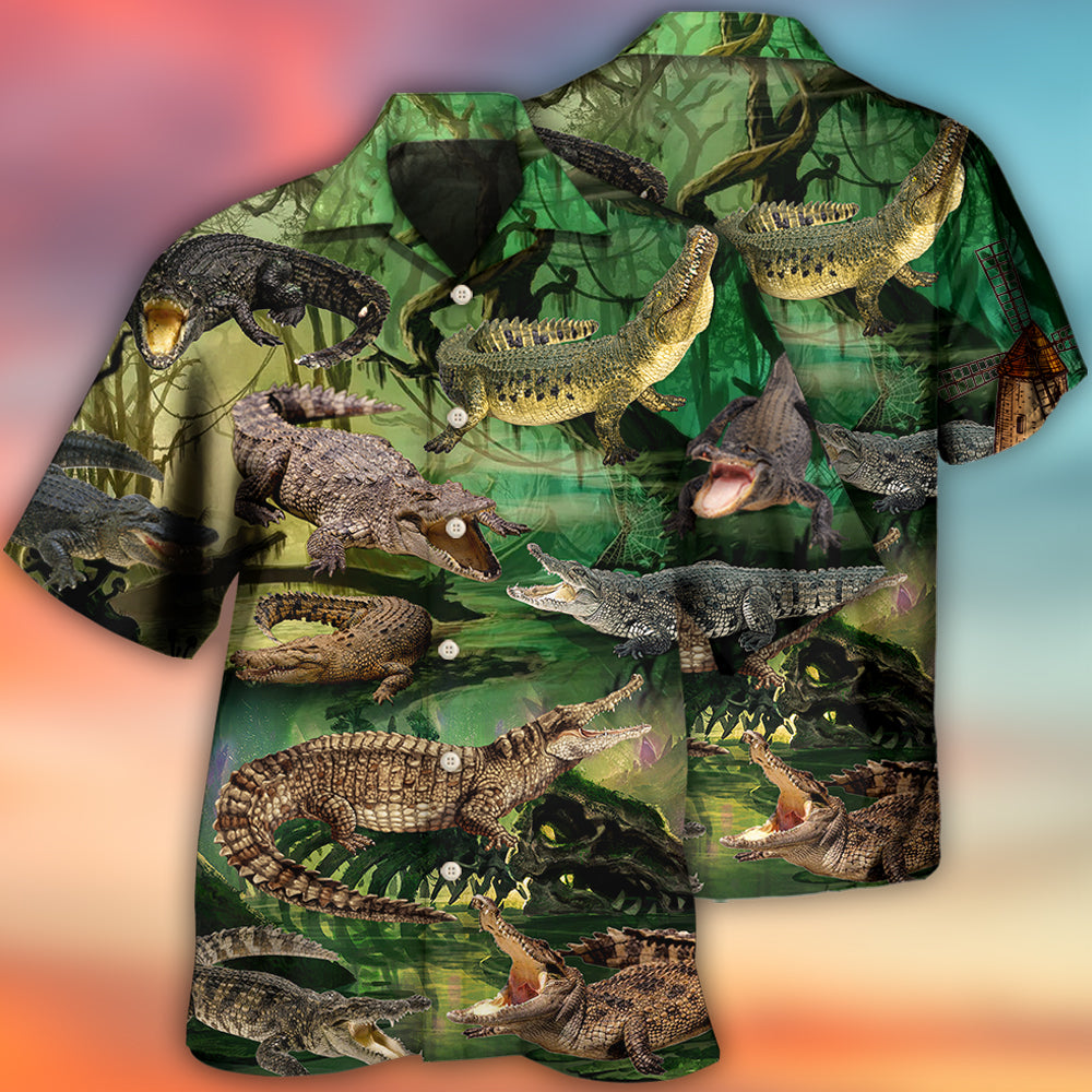 Crocodile Fall In Love - Hawaiian Shirt - Reefox