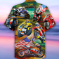 Motorcycle Racing America Flag - Hawaiian Shirt - Reefox