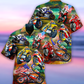 Motorcycle Racing America Flag - Hawaiian Shirt - Reefox