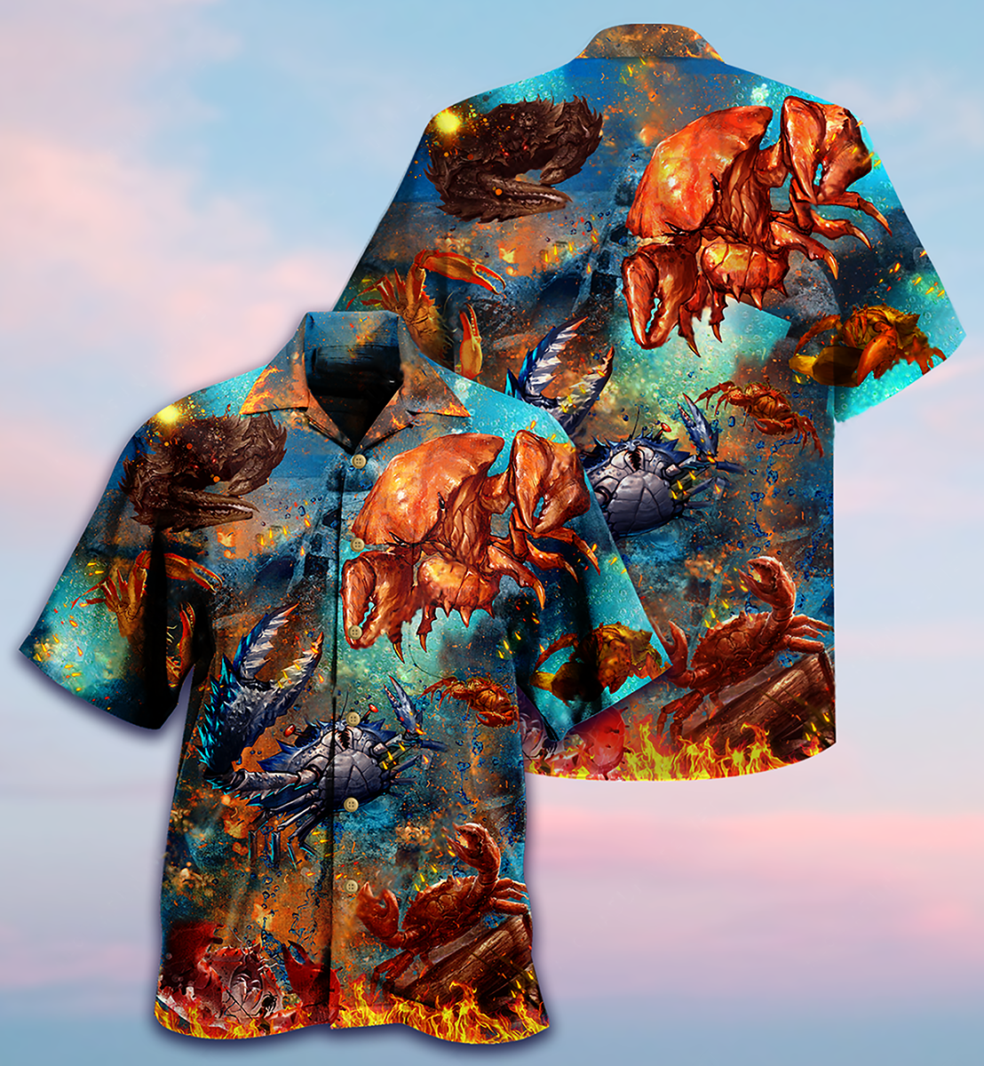 Crab Let's Get Crackin' In Ocean - Hawaiian Shirt - Reefox
