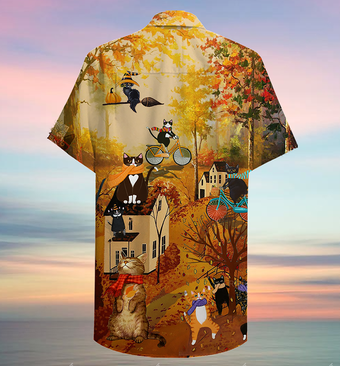 Cat Happy Fall Y'All Cat - Hawaiian Shirt - Reefox