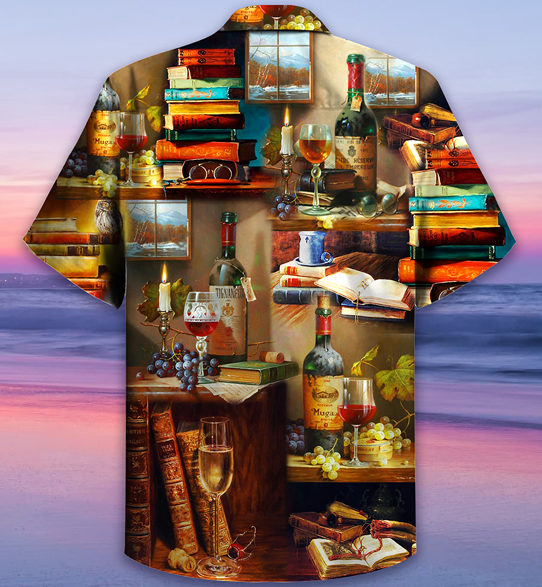 Book And The Smell Of Fine Drink Wine - Hawaiian Shirt - Reefox