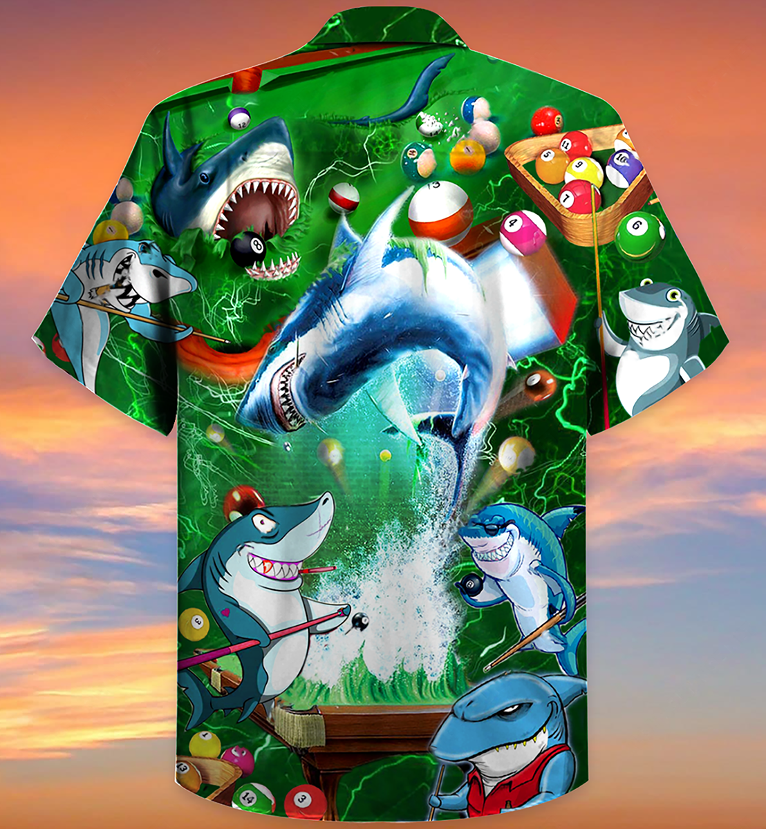 Shark It Takes Lots Of Balls To Play Pool Cool - Hawaiian Shirt - Reefox