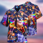 Cat Ride Food In Space Galaxy - Hawaiian Shirt - Reefox