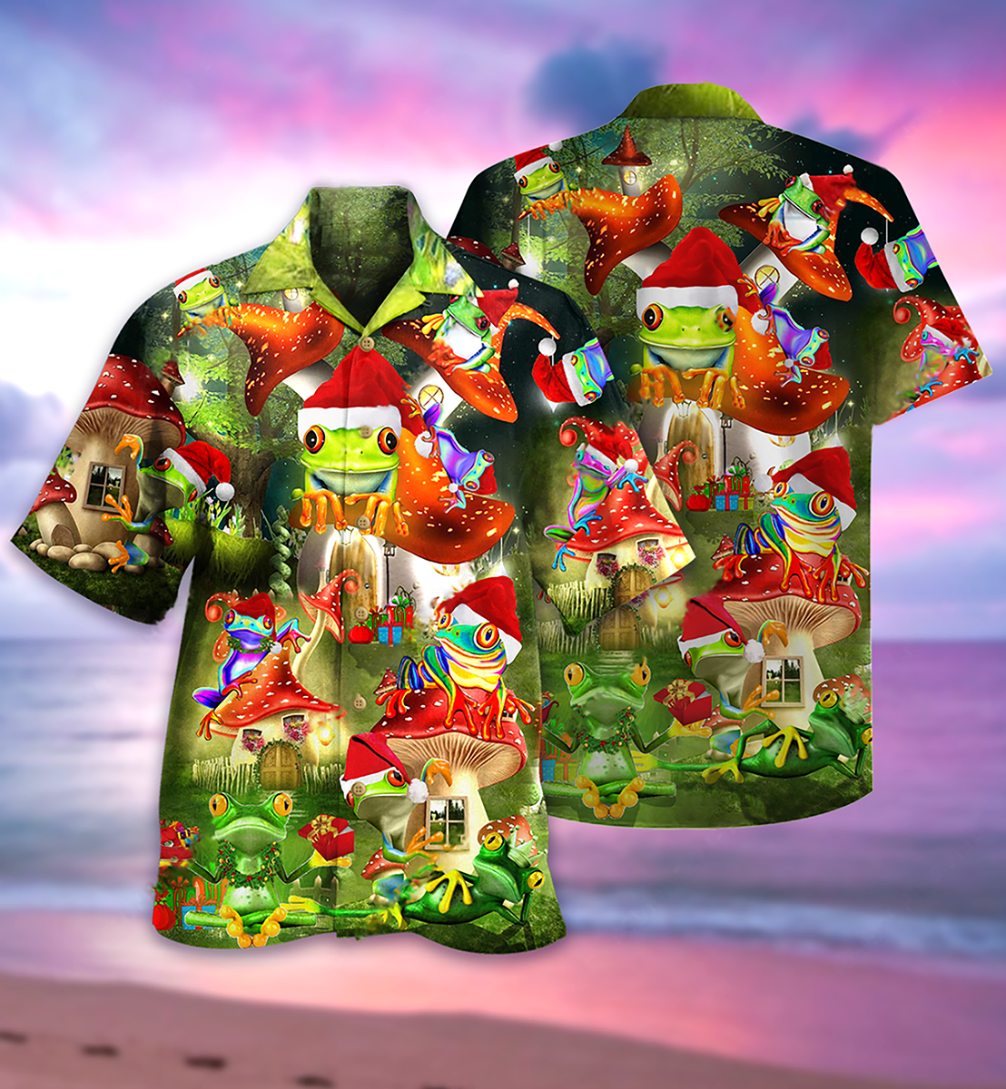 Frog Lover Christmas - Hawaiian Shirt - Reefox
