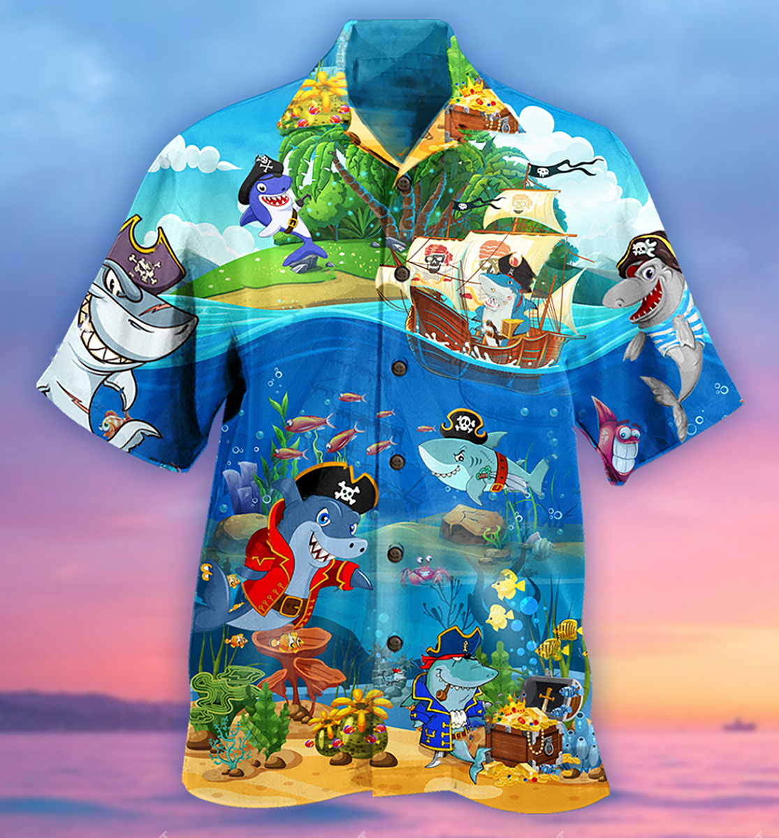 Shark Amazing Pirate Sharks - Hawaiian Shirt - Reefox