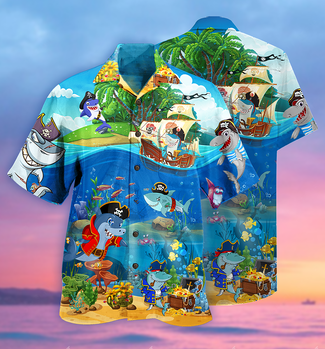 Shark Amazing Pirate Sharks - Hawaiian Shirt - Reefox