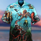 Octopus Giant And Diver - Hawaiian Shirt - Reefox