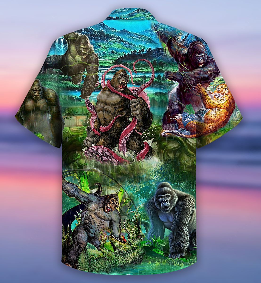 Gorilla Is The King Of The Jungle Cool - Hawaiian Shirt - Reefox