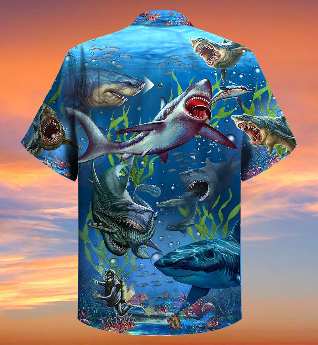 Shark What If Megalodon Was Alive - Hawaiian Shirt - Reefox