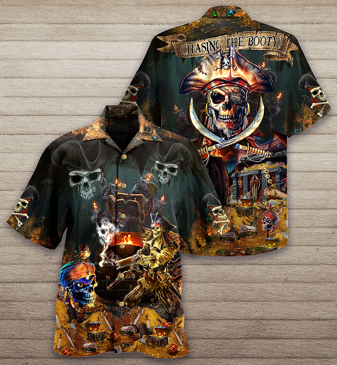 Skull Just A Chasing Booty Life - Hawaiian Shirt - Reefox