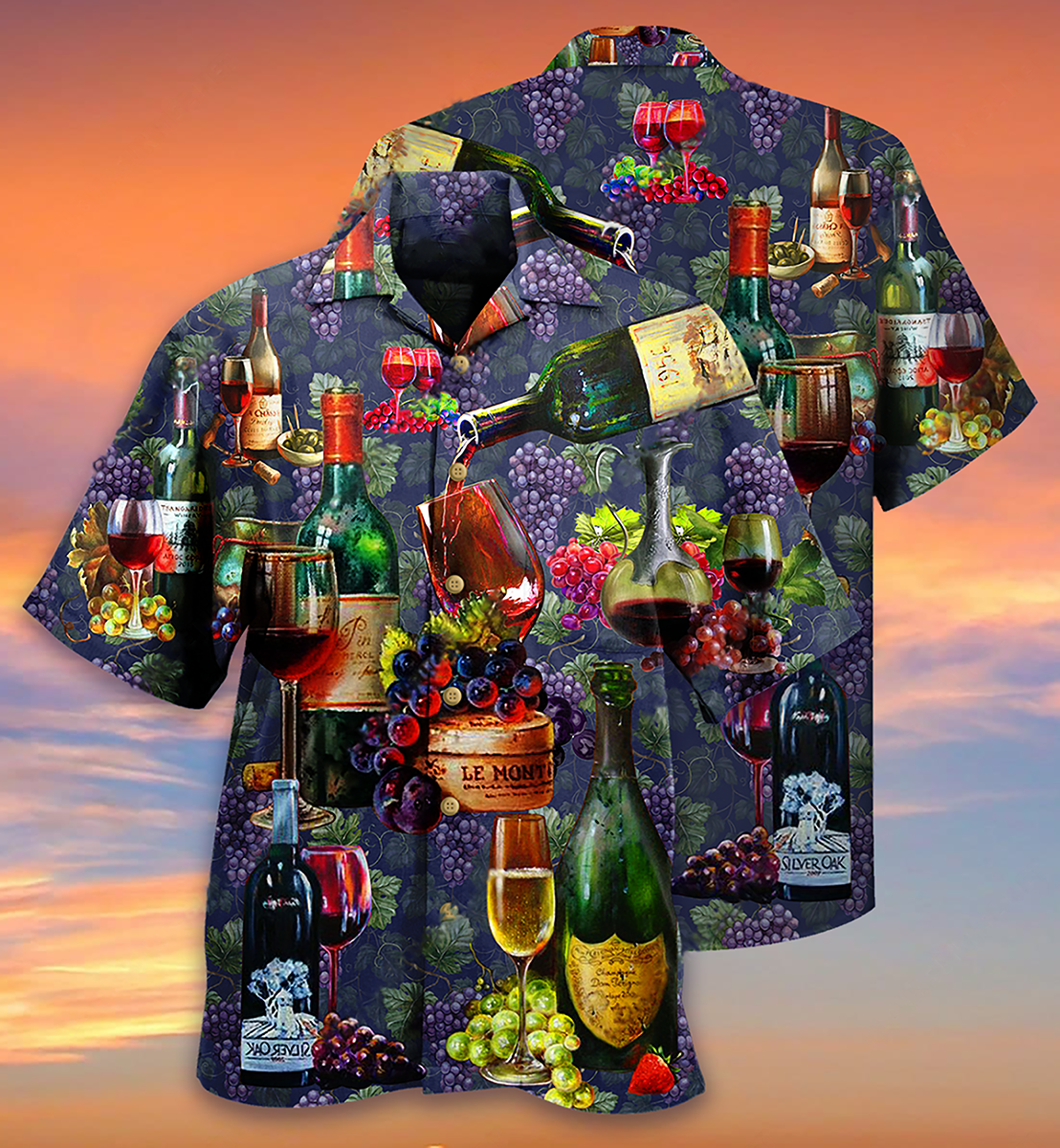 Wine Life Is Better With A Glass Of Wine Grape - Hawaiian Shirt - Reefox