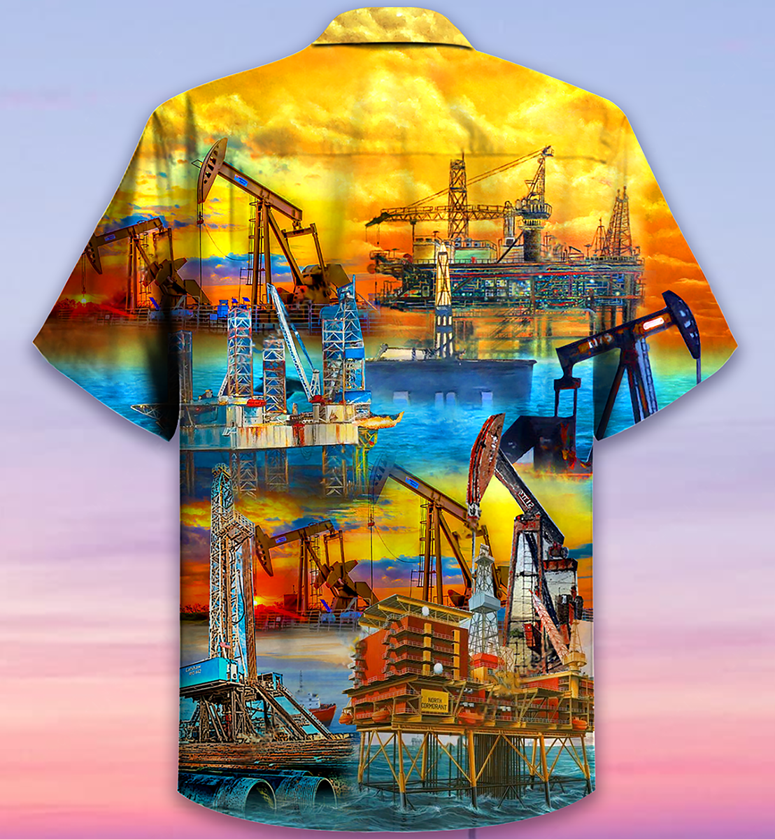 Oil Sunset At The Oil Field - Hawaiian Shirt - Reefox