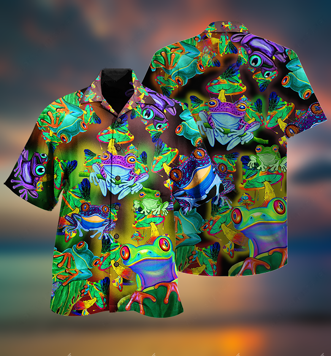 Frog And Mushrooms Love Life Funny - Hawaiian Shirt - Reefox
