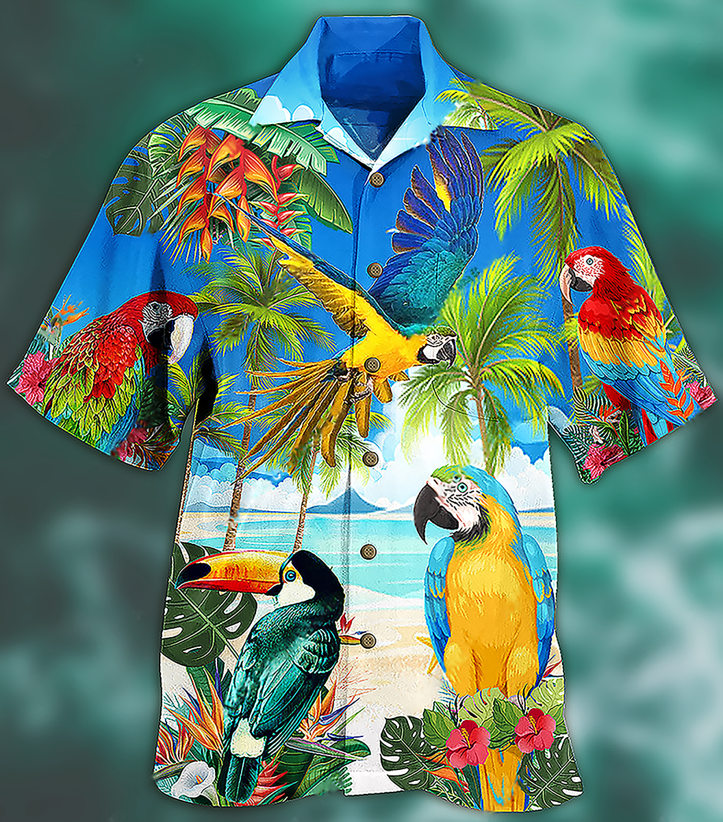 Parrot High By The Beach - Hawaiian Shirt - Reefox