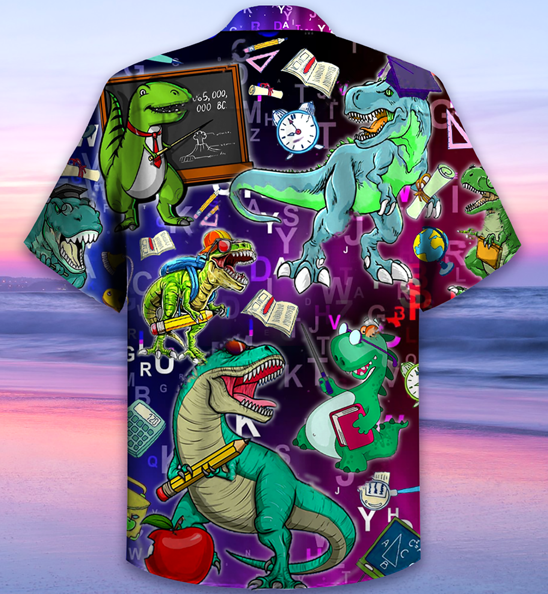 Dinosaur Teaching Is Like A Walk - Hawaiian Shirt - Reefox