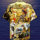 Baseball Hit Hard Run Fast Turn Left Vintage Style - Hawaiian Shirt - Reefox