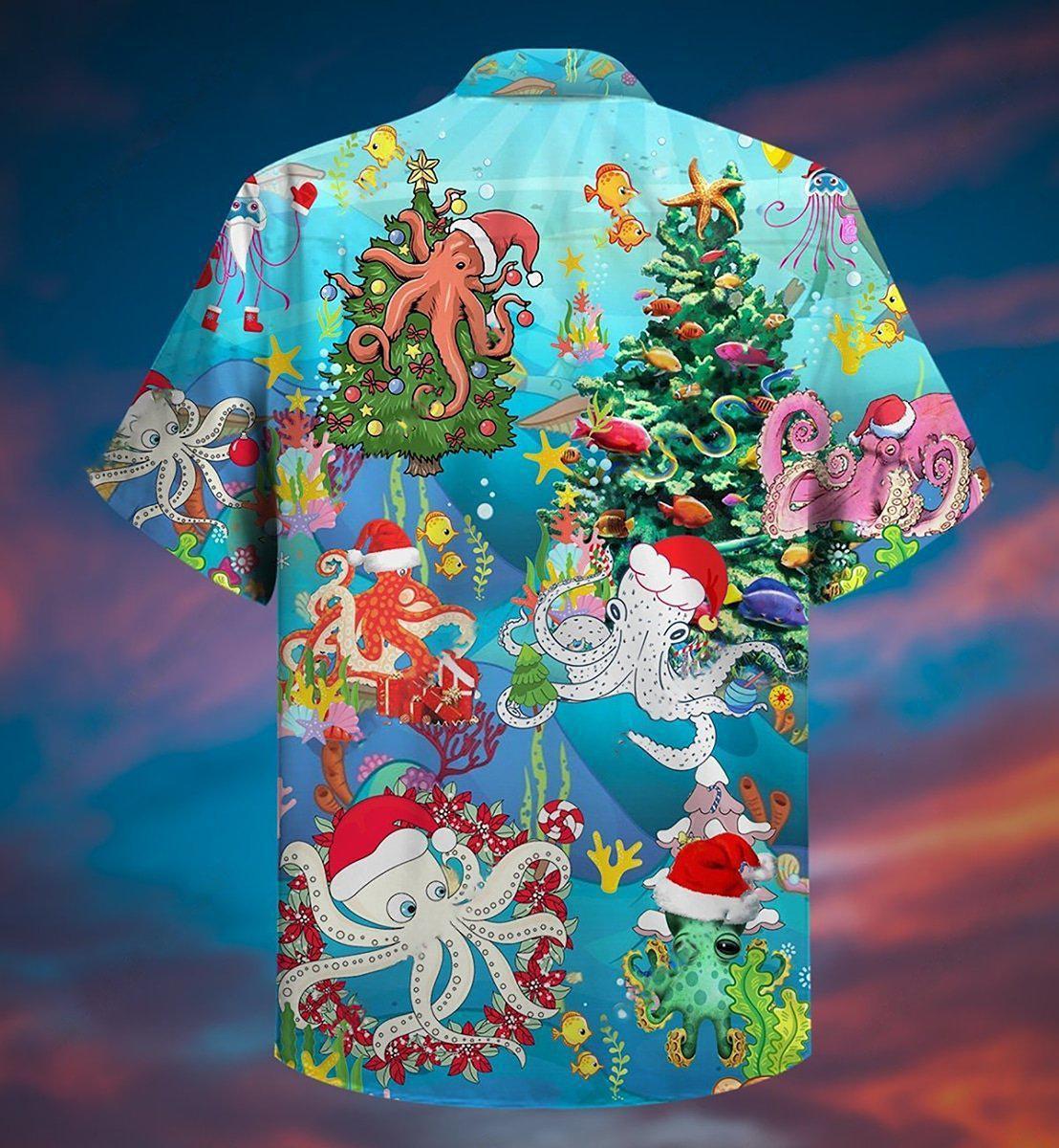 Octopus Merry Xmas Happy - Hawaiian Shirt - Reefox