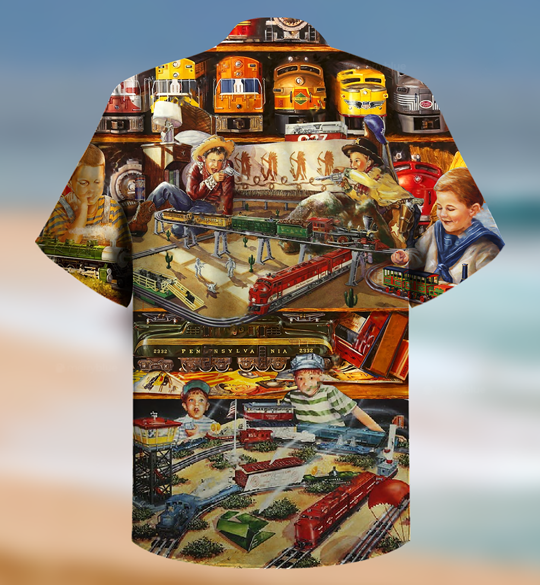 Train Toys Amazing Vintage Style - Hawaiian Shirt - Reefox