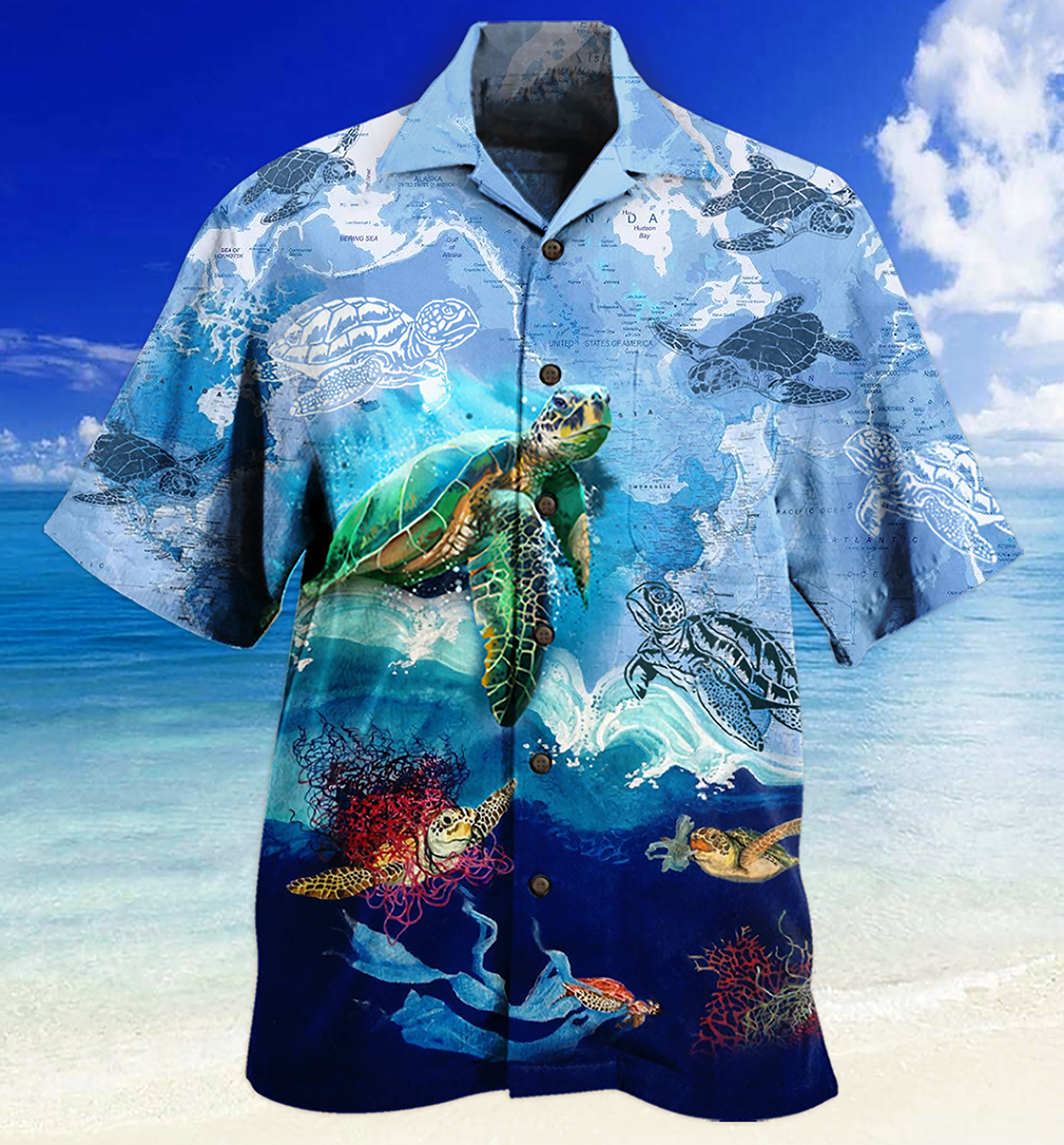Turtle Go With The Flow - Hawaiian Shirt - Reefox