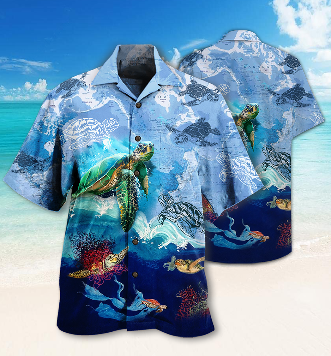 Turtle Go With The Flow - Hawaiian Shirt - Reefox