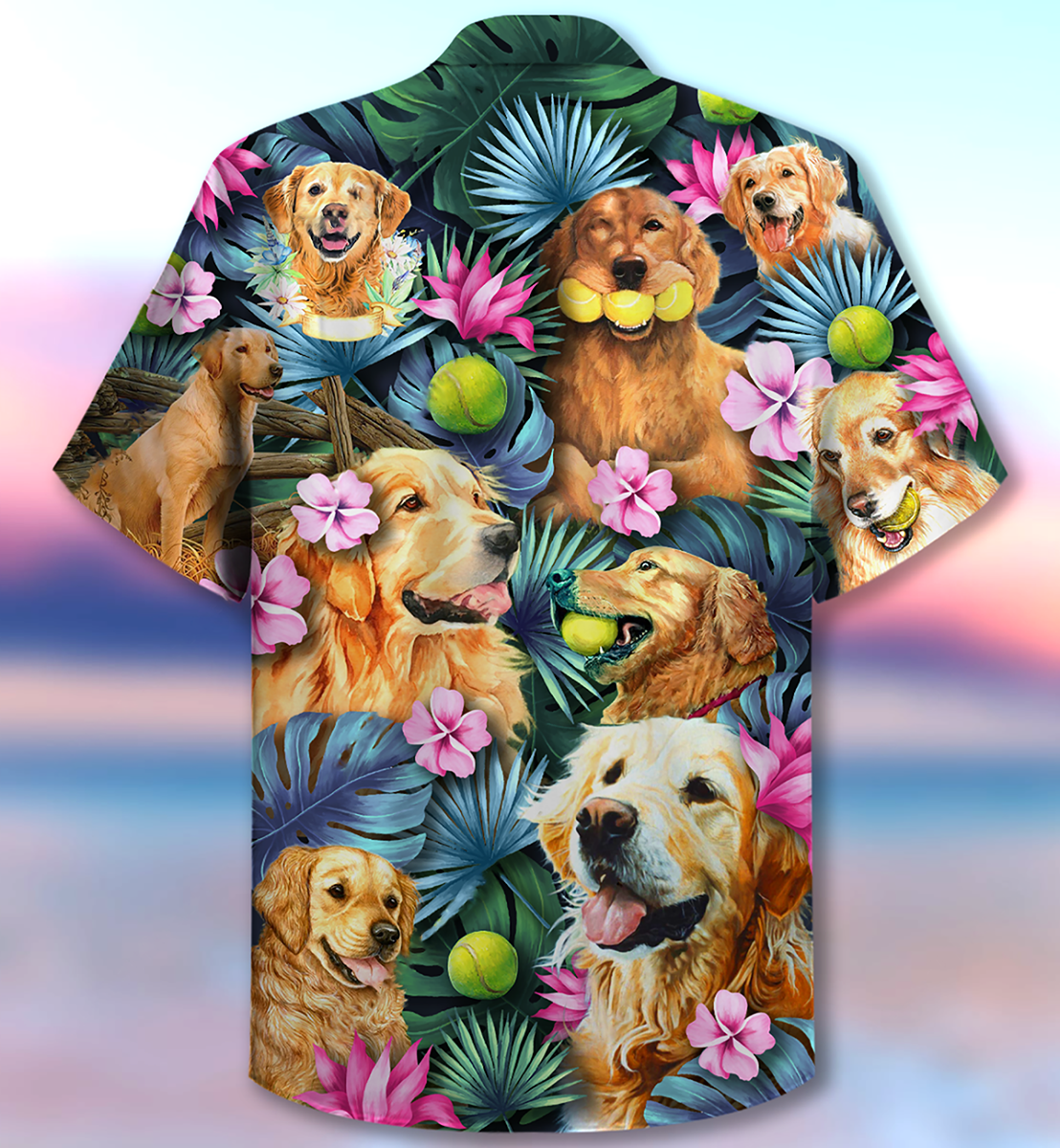 Golden Retriever Dog Lovely Hug A Golden - Hawaiian Shirt - Reefox