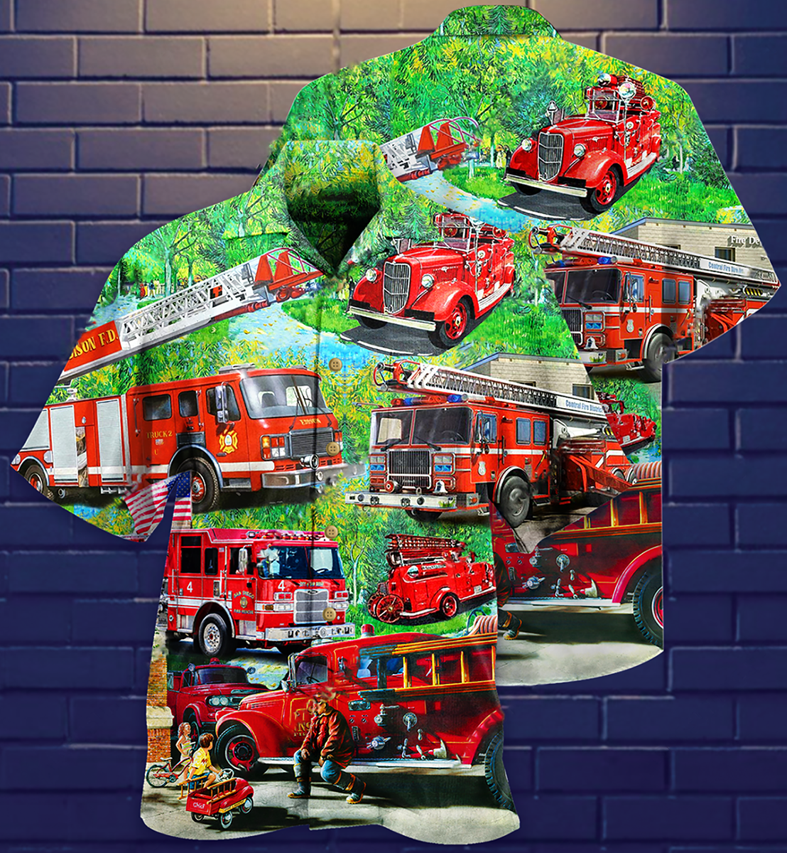 Firefighter Brave Just Like My Daddy - Hawaiian Shirt - Reefox