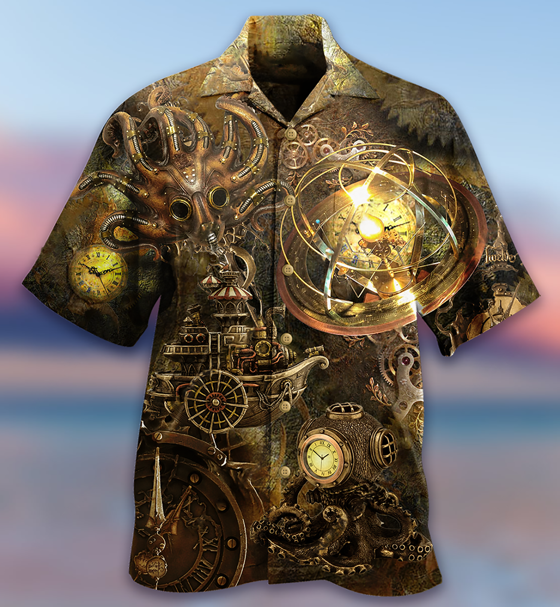 Octopus Steampunk Revolution - Hawaiian Shirt - Reefox