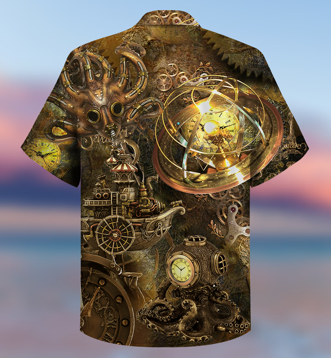 Octopus Steampunk Revolution - Hawaiian Shirt - Reefox