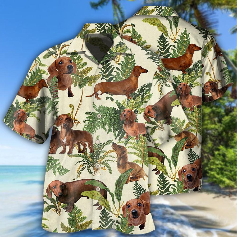 Dachshund Tropical Leaf Lovely - Hawaiian Shirt - Reefox